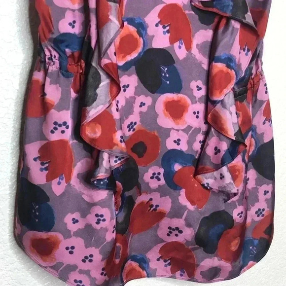 Rebecca Taylor Tank Top Shirt Sleeveless Ruffled Floral - Picture 2 of 10